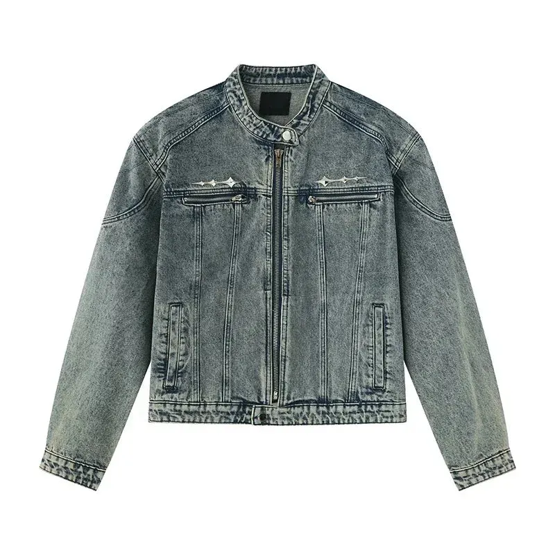 Street Vintage Washed Denim Jacket