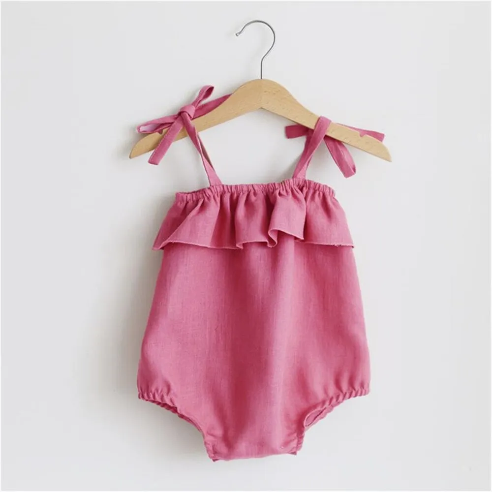 Summer Baby Girl Bodysuit Princess Newborn Baby Clothes For 0-2Y Girls Sleeveless Jumpsuit Kids Baby Outfits Headband