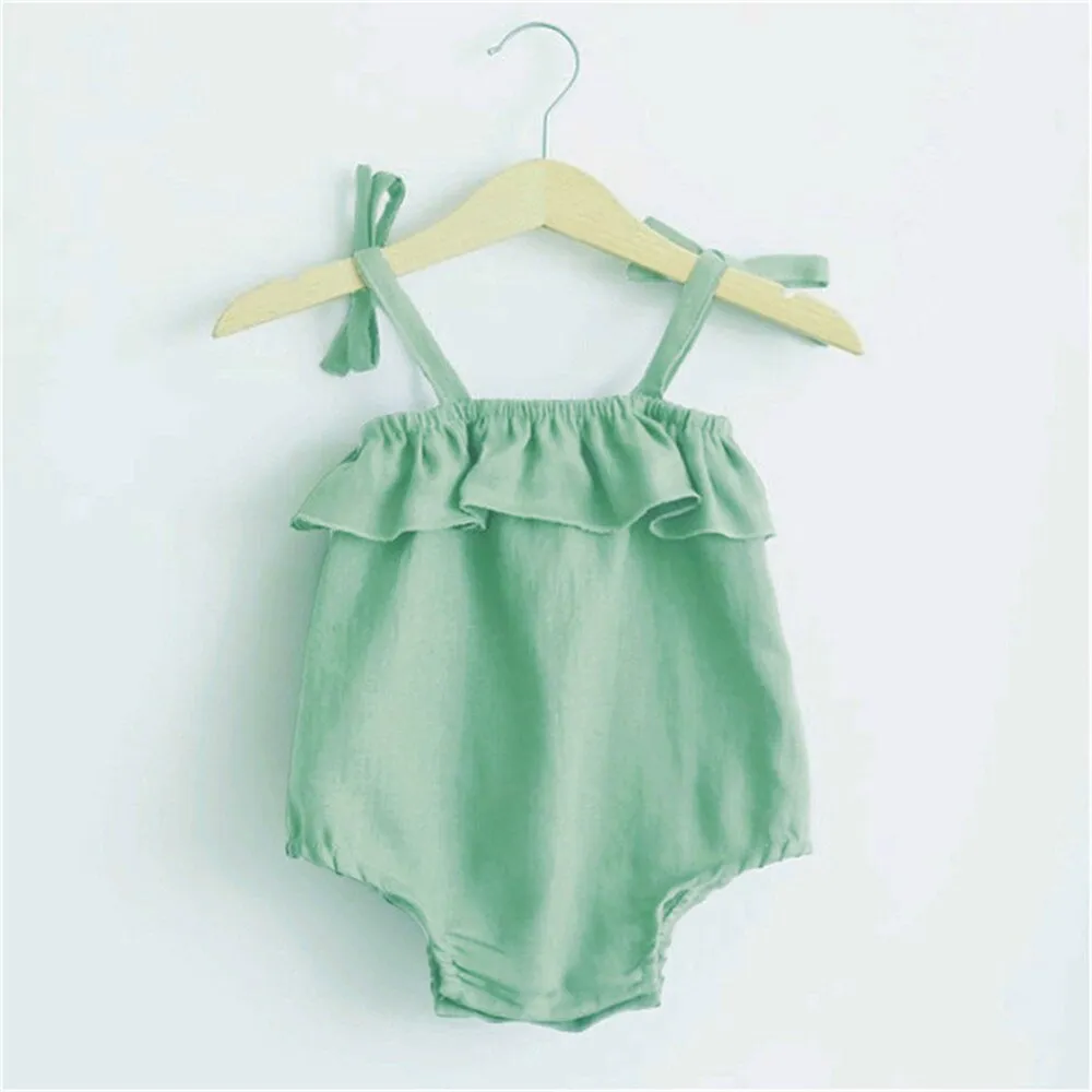 Summer Baby Girl Bodysuit Princess Newborn Baby Clothes For 0-2Y Girls Sleeveless Jumpsuit Kids Baby Outfits Headband