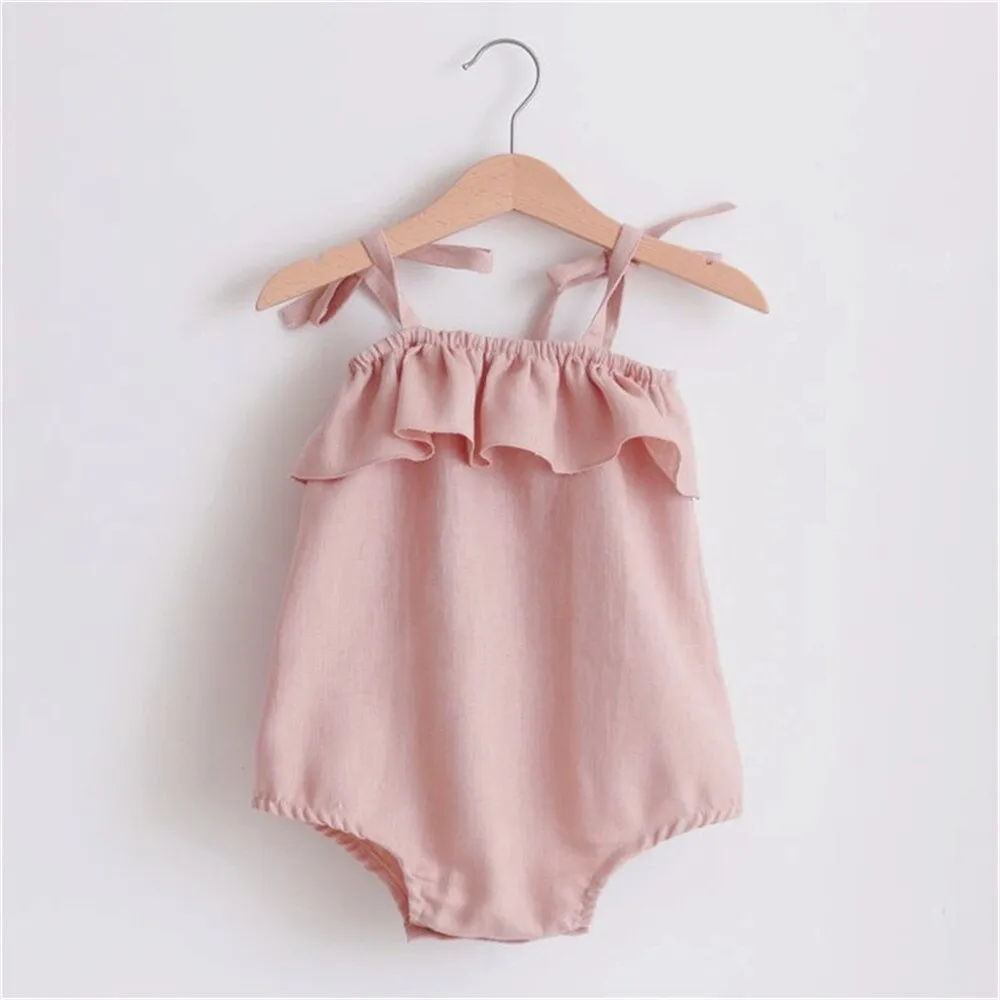 Summer Baby Girl Bodysuit Princess Newborn Baby Clothes For 0-2Y Girls Sleeveless Jumpsuit Kids Baby Outfits Headband