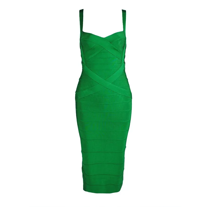 Summer Elegant Dresses Sexy Bandage Dresses Women Sleeveless Spagheti Strap Bodycon Celebrity Evening Party Dress Vestidos