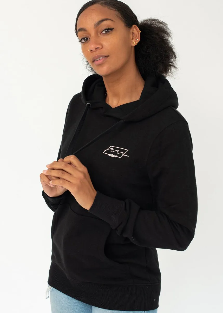 Surf Days Black Hooded Sweatshirt