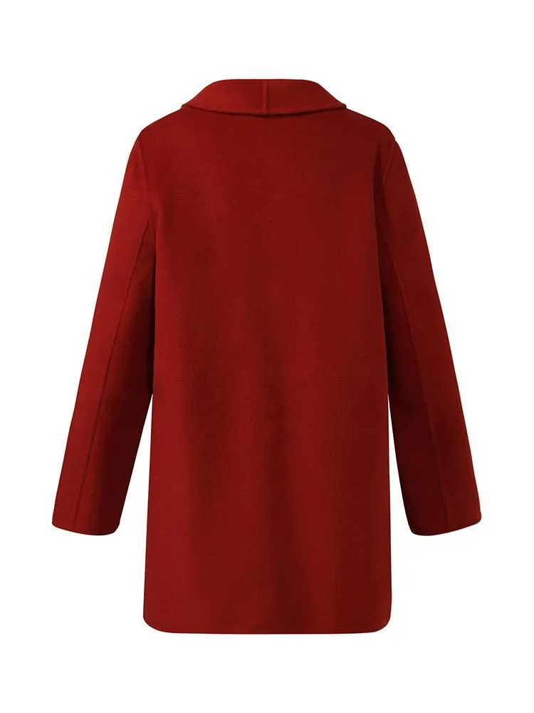 Tencel Wool Double-Faced Lapel Women Coat