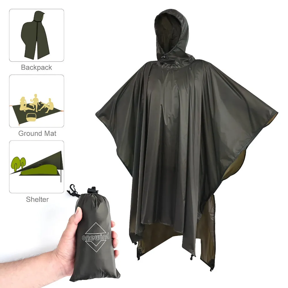 Ultralight Rain Poncho for Hiking and Camping