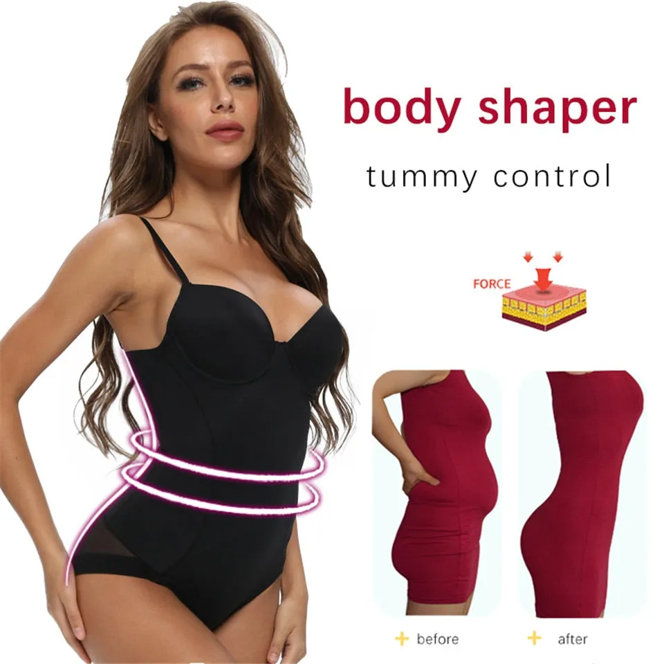 Underwear Bodysuits Shapewear Women's Body Shapewear Push Up Underwire Body Waist Trainer Modeling Straps