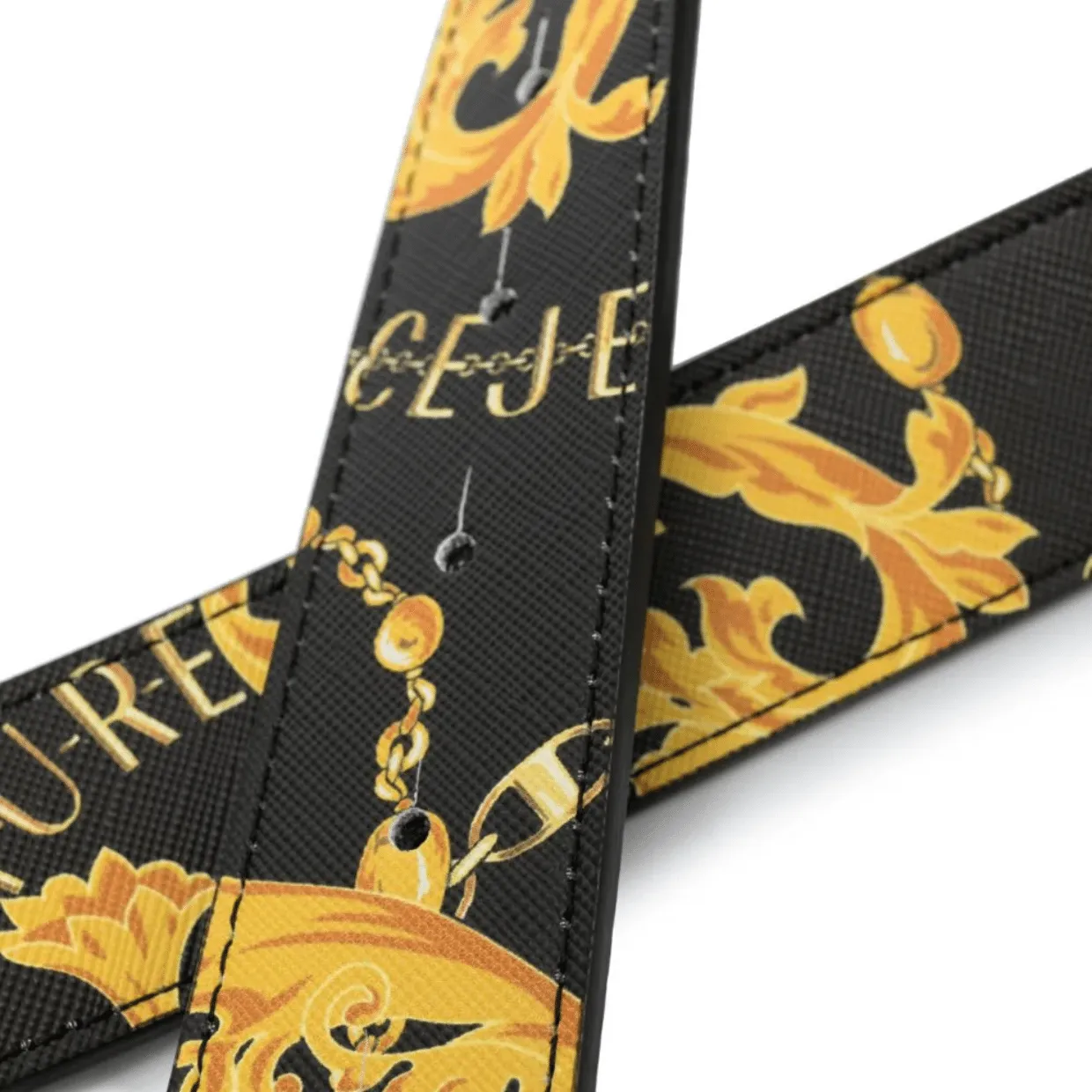 Versace Jeans Couture Reversible Gold Baroque Belt