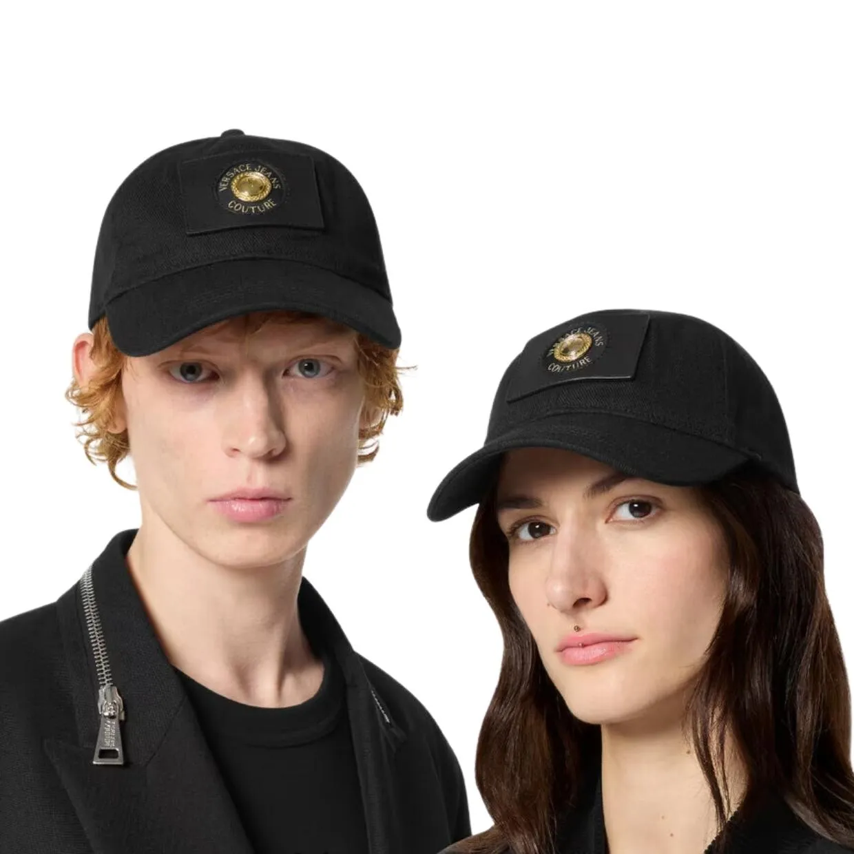 Versace Jeans Couture V-Emblem Logo Patch Black Cap