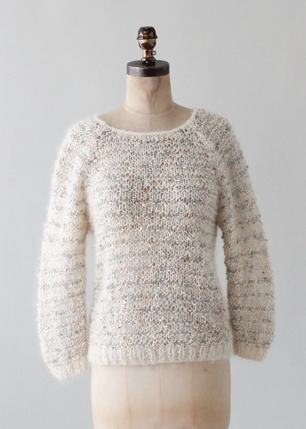 Vintage 1980s Handknit Mohair Sweater