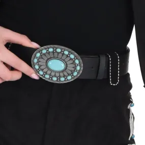 Western Turquoise Faux Leather & Metal Belt | 1 ct