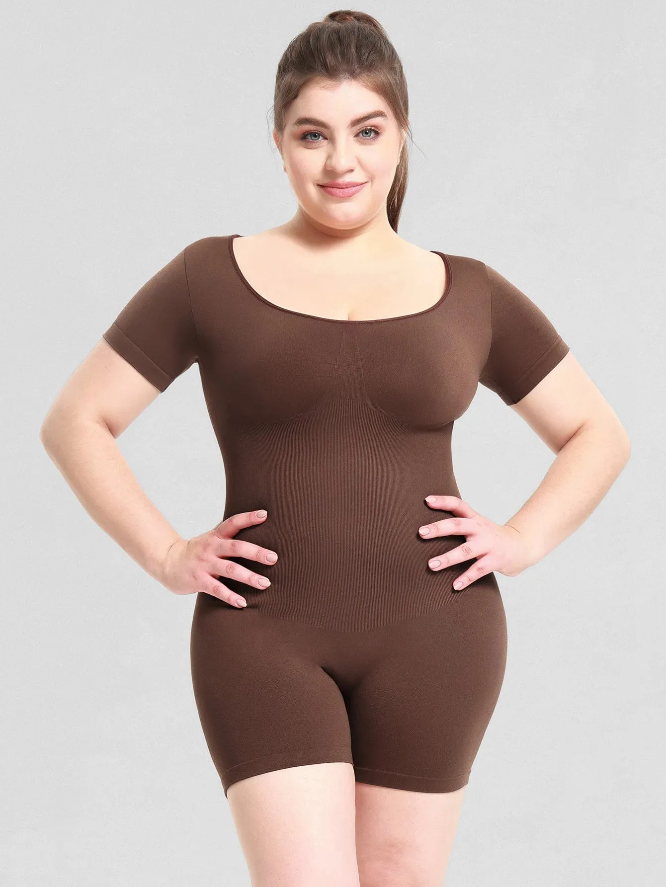 Women's Shapewear Bodysuit Tummy Control Body Shaper Seamless Sculpting Snatched Waist Body Suit