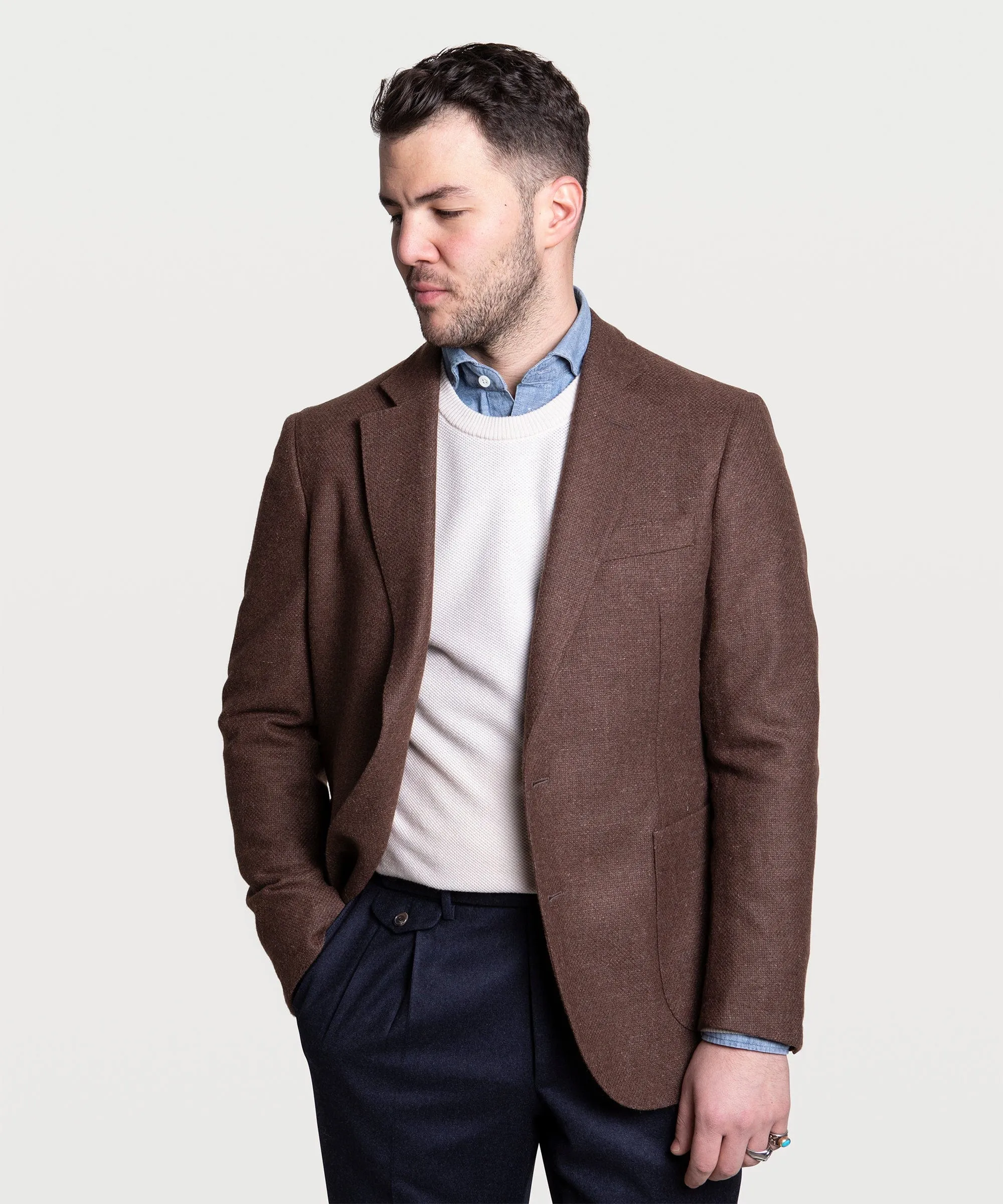 Wool Cashmere Hopsack Jacket