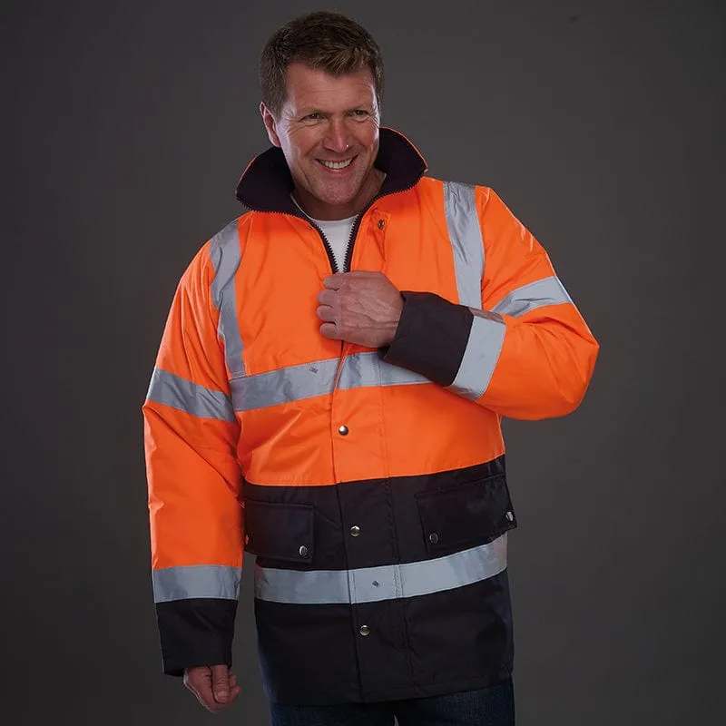 Yoko Hi Vis Two Tone Motorway Jacket Fully Waterproof Coat