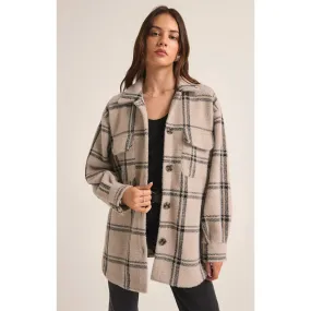 Z Supply Plaid Tucker Jacket Crystal Grey