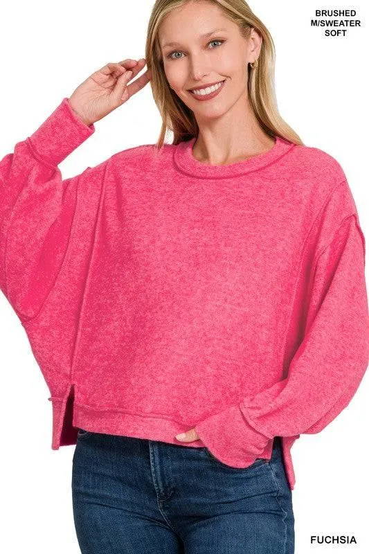 Zenana Exposed Seam Sweater