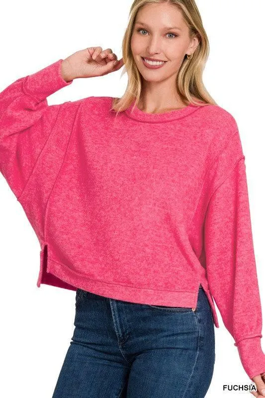 Zenana Exposed Seam Sweater